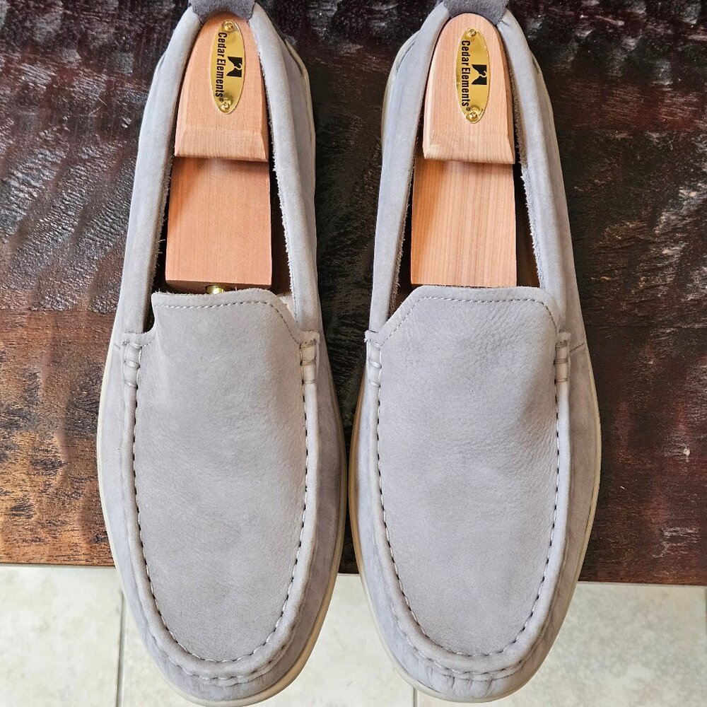 Cole Haan Men's Grand OS Boothbay Leather/Nubuck Loafers, Gray, Sz 13 - Picture 2 of 16